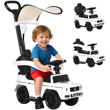 HOMCOM 3 in 1 Kids Children Ride on Push Car Toddler Sliding Car G350 Licensed Walker Foot to Floor Slider Push-Along with Horn Steering Wheel NO POWER Manual, White