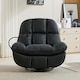 image 5 of Chicago Faux Leather Swivel & Rocker Manual Recliner Chair Black Black