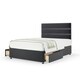 image 1 of Neptune Spring Graphite Plush Velvet 2 Drawer Divan Set And Milan Headboard Single