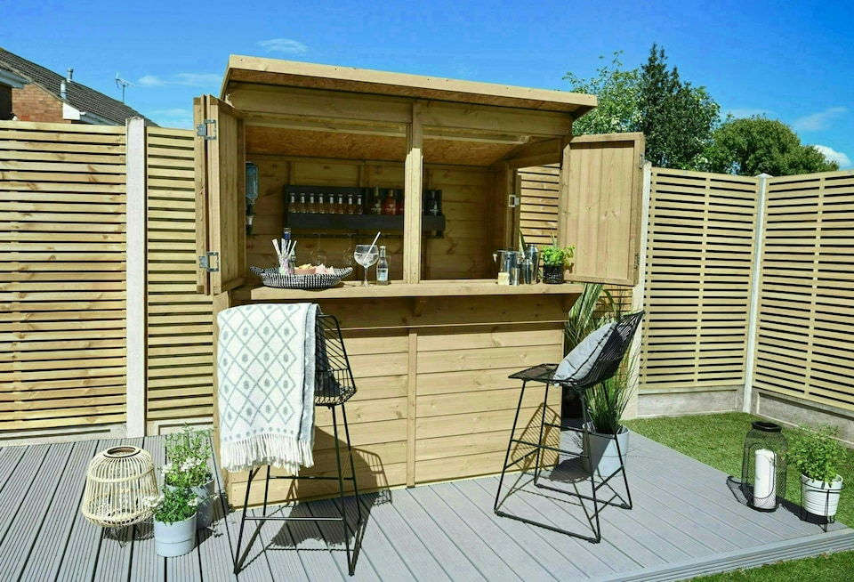 image 1 of Forest Garden 6x3 25yr Guarantee Shiplap Pressure Treated - Pent Garden Bar