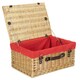 image 1 of 51cm Buff Wicker Picnic Basket with Lining Red | Red | One Size