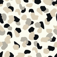 Abstract Spot Wallpaper in Neutrals and Black | Cream | Neutrals and Black