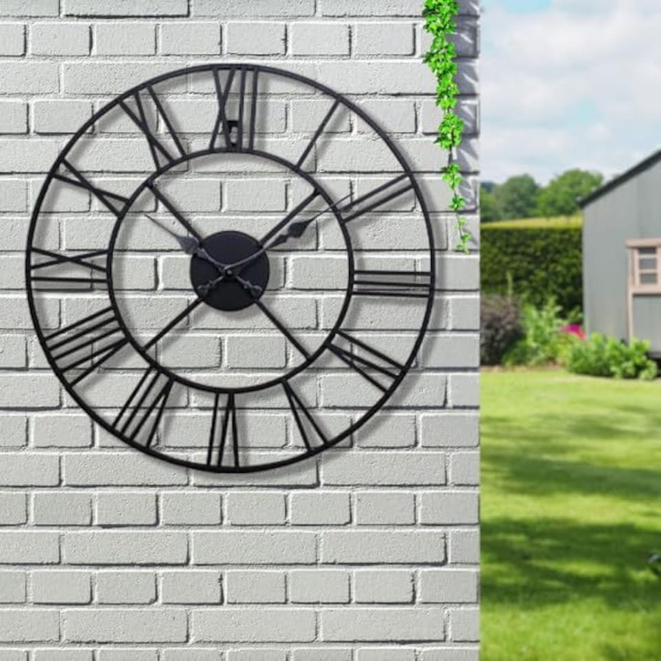 image 1 of 40cm Big Roman Numerals Garden Wall Clock Suitable Indoor & Outdoor