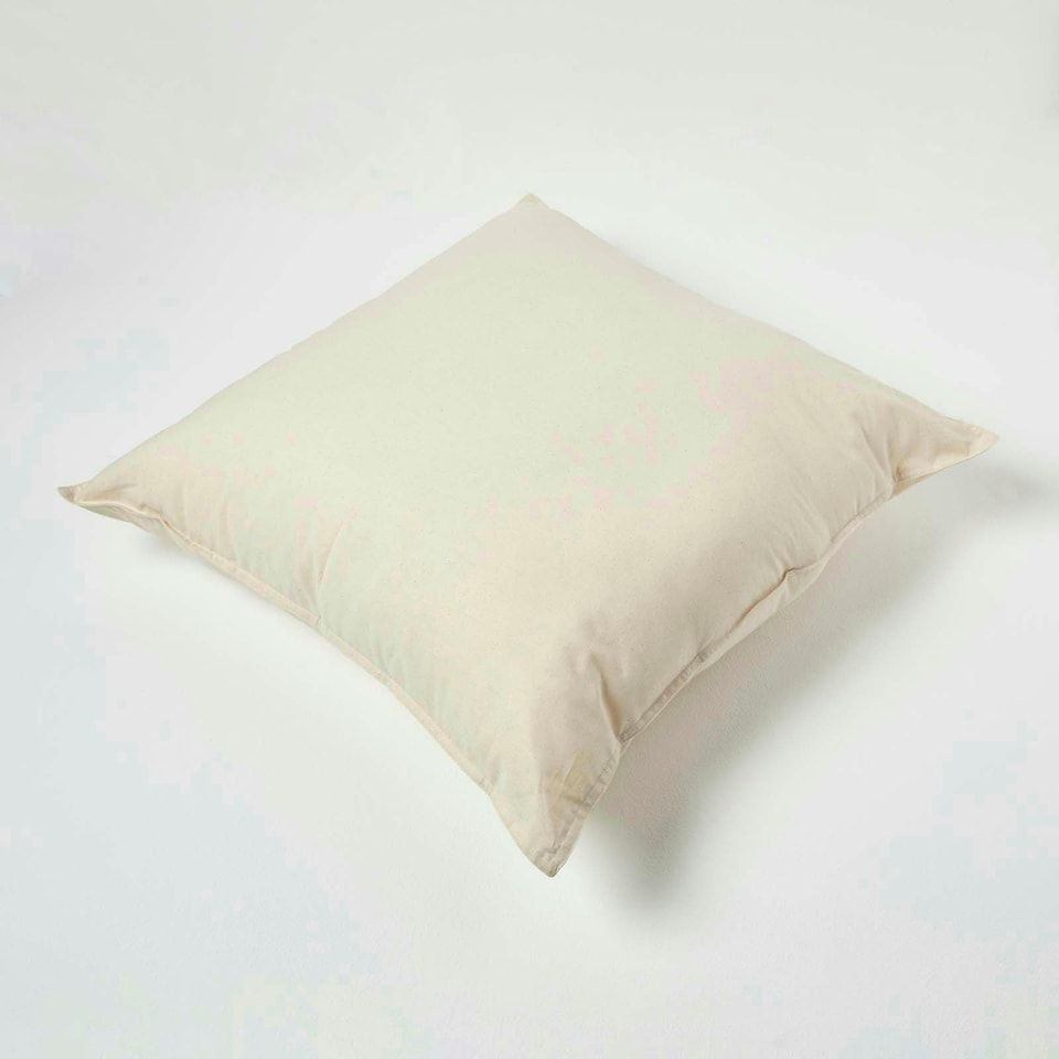 image 1 of Homescapes Luxury Organic Cotton Cushion Pad Insert Inner 60 x 60 cm (24 x 24") | Cream