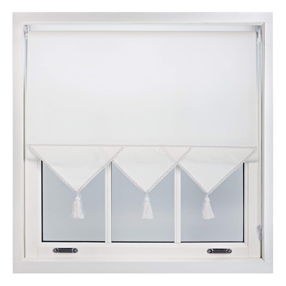 image 1 of 235cm Triangle Edge Sheer Linen Roller Blind | Metal Fittings