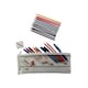 image 1 of Stationery Filled White Zip 13x5" Pencil Case with Colouring Pencils