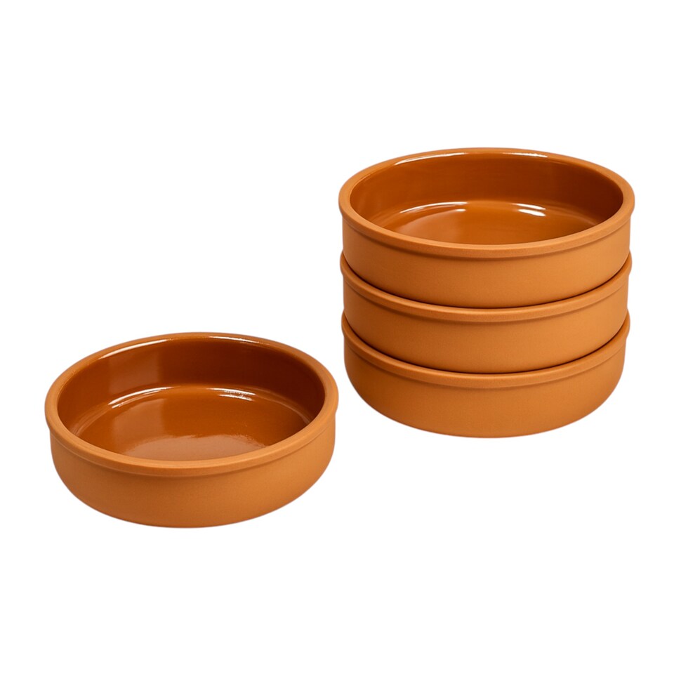 image 1 of TheOwnas Terracotta Tapas Bowls. (14.5cm, 450ml) Ovenproof Serving Bowls for Meze Salads and Side Dishes.