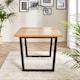 image 3 of Furniturebox Cotswold Oak and Black Wood Dining Table