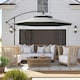 image 8 of Outsunny 2.7m Cantilever Banana Parasol Outdoor Sun Shade w/ Crank, Dark Grey