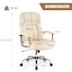 image 2 of COSTWAY 227kg Leather Office Chair Adjustable Big & Tall Executive Chair-Beige