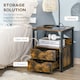 image 9 of HOMCOM End Table Bedside Desk Slim Storage Cabinet with Shelf Brown Grey
