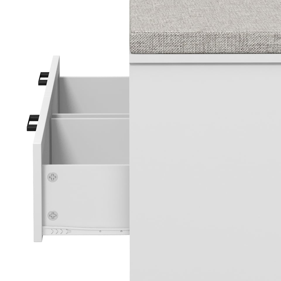 image 1 of HOMCOM Shoe Bench with Removable Cushion, Open Compartments and Drawers