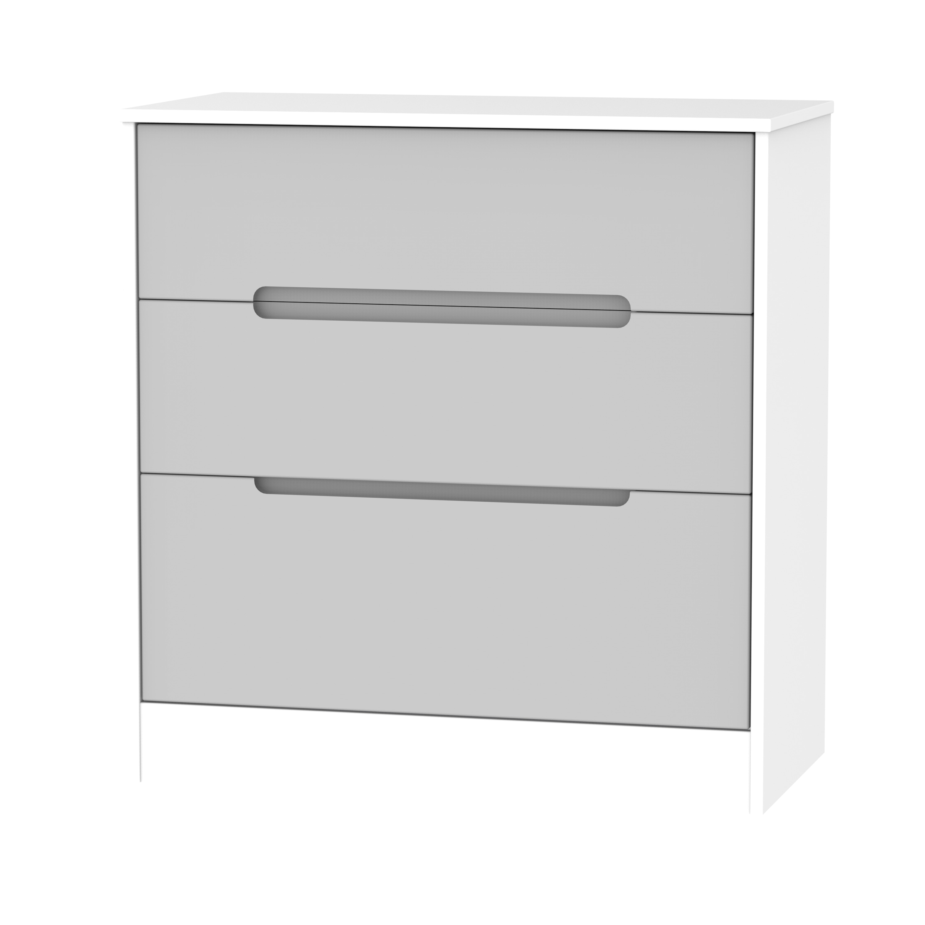 Bristol 3 Drawer Deep Chest in Grey Matt & White