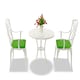 image 3 of Centurion Supports OSHOWA Luxurious Garden and Patio Table and 2 Large Chairs with Armrests Cast Aluminium Bistro Set - White with Green Cushions