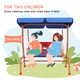 image 3 of Outsunny 2 Seater Kids Swing Chair, Cowboy Themed with Adjustable Canopy