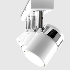 ValueLights Modern 4 Way Gloss White Straight Bar Ceiling Spotlight | White