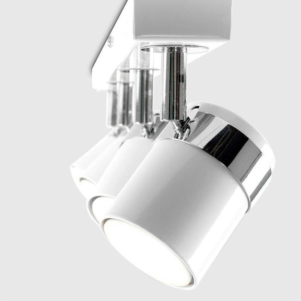 image 1 of ValueLights Modern 4 Way Gloss White Straight Bar Ceiling Spotlight | White