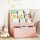 image 9 of AIYAPLAY Kids Bookshelf, Bookcase Toy Storage Organiser with 3 Tier Shelves, Drawer, for Bedroom, Nursery, Playroom, Classroom | Pink