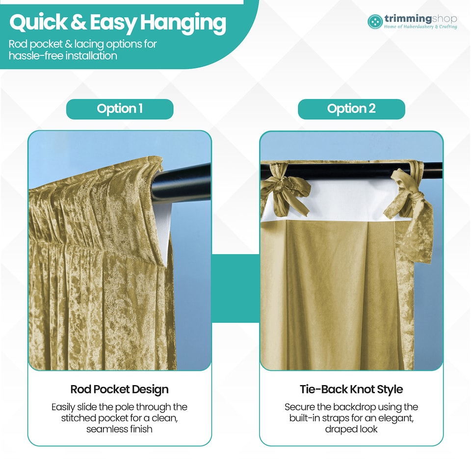 image 1 of 3x3m Crushed Velvet Backdrop, 8cm Rod Pocket Photography Background
