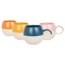 Nicola Spring Dipped Stoneware Sphere Mugs - 340ml - 4 Colours Multi