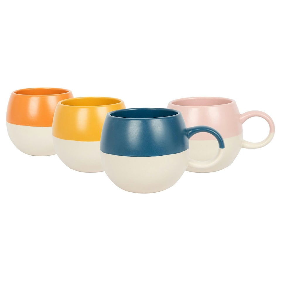 image 1 of Nicola Spring Dipped Stoneware Sphere Mugs - 340ml - 4 Colours Multi