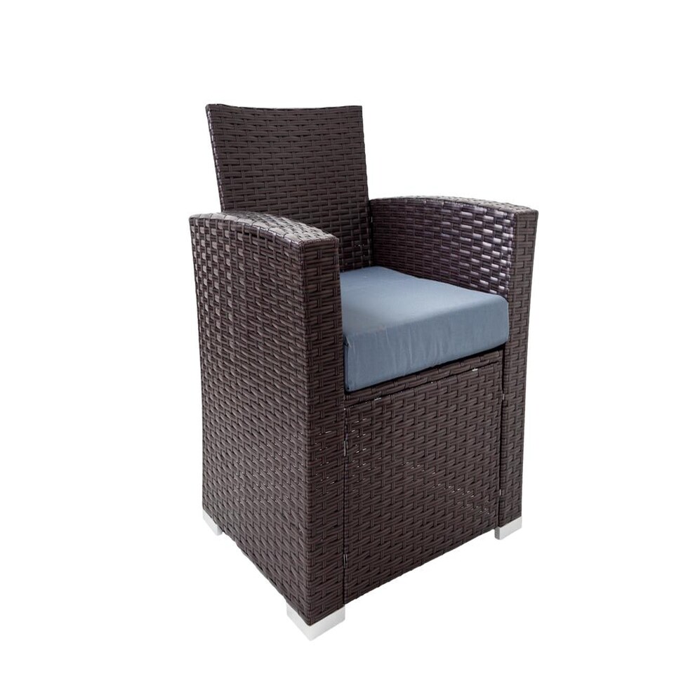 image 1 of Dark Brown Rattan Sofa 1 Sofa, 2 Chairs, 1 Table Multi