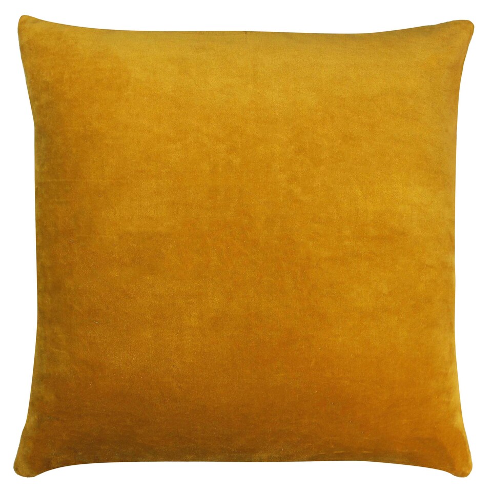 image 1 of Furn Tanda Velvet Cushion, Pink/Ochre, 50 x 50cm