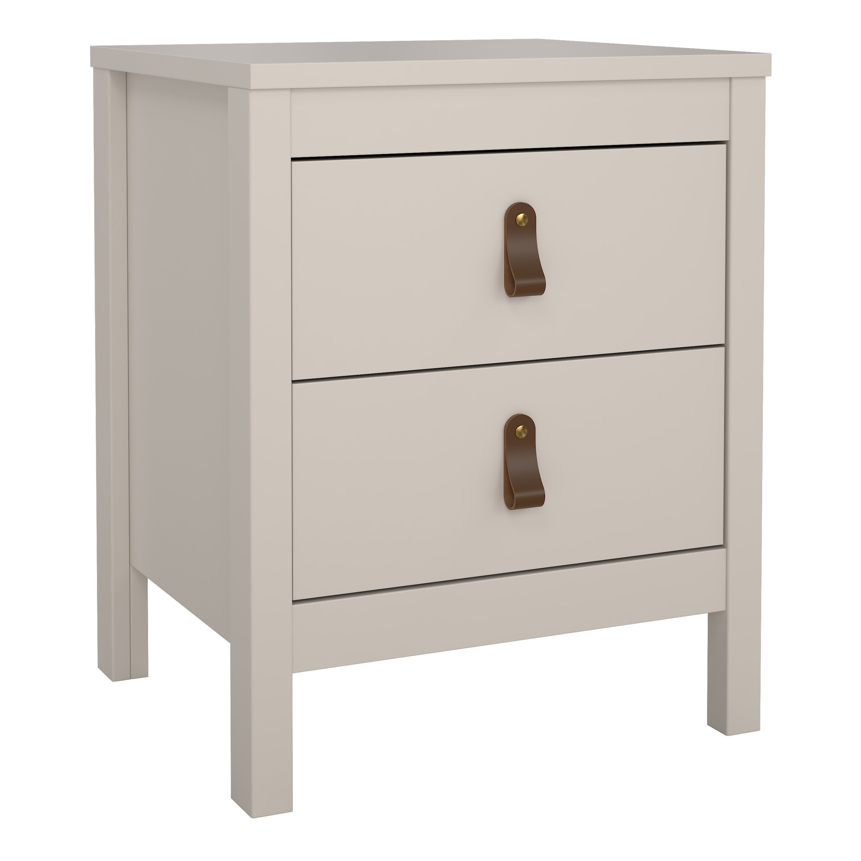 Barcelona Bedside Table 2 Drawers in Cashmere Cream Cashmere 1