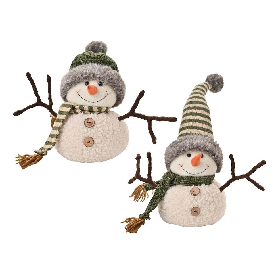 Widdop Gifts Set of 2 Weighted Snowmen Christmas Decorations