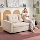 image 2 of HOMCOM 2 Seater Pull Out Sofa Bed with Pockets for Living Room Beige