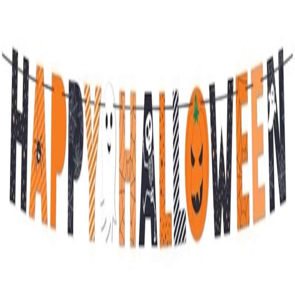 image 1 of 2m Happy Halloween Paper Bunting