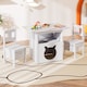image 3 of COSTWAY Kids Table and Chairs Set with Cat House White