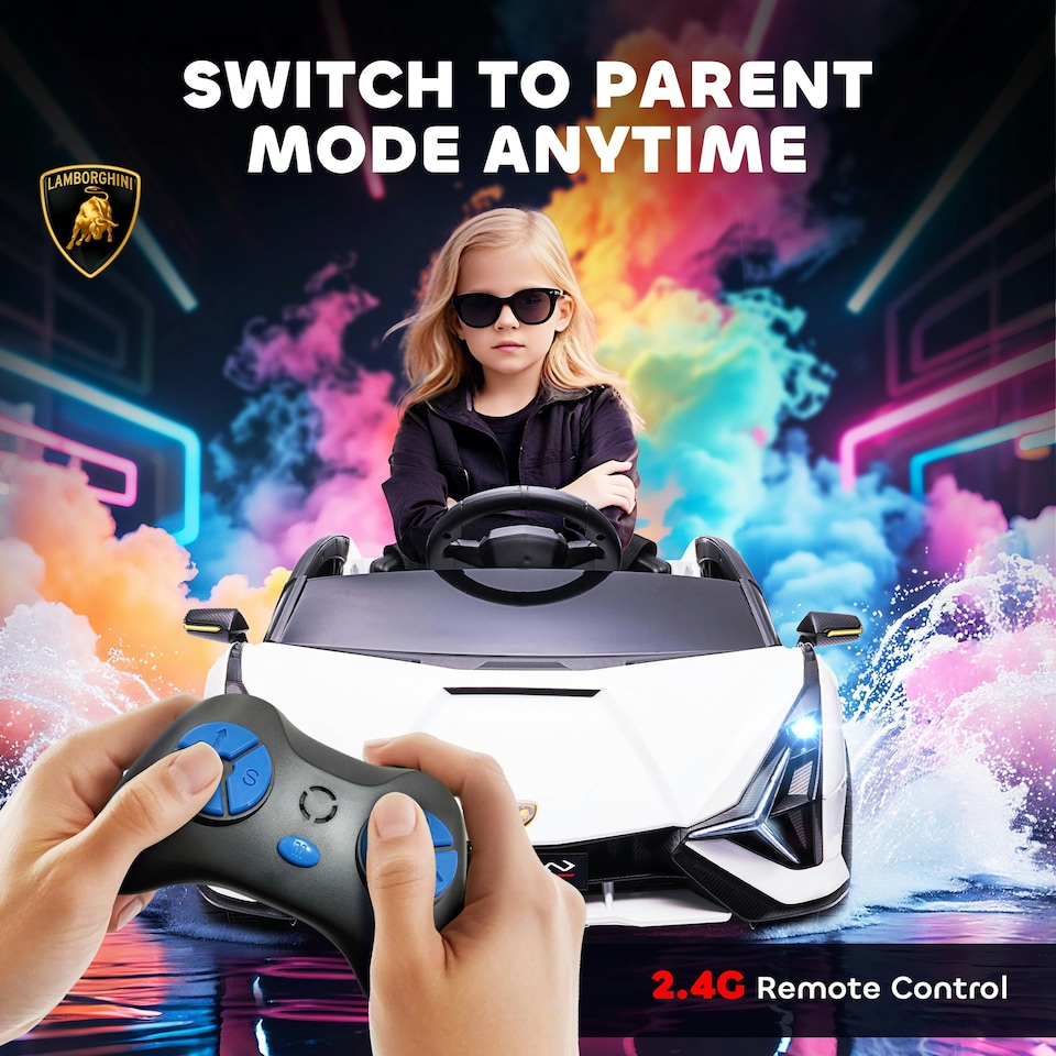 image 1 of HOMCOM Lamborghini SIAN 12V Kids Electric Ride On Car Toy w/ Remote Control