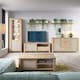 image 4 of Cestino Coffee Table with 1 Drawer in Jackson Hickory Oak and Rattan Effect