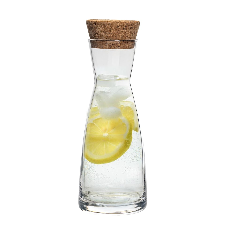 image 1 of Bormioli Rocco Ypsilon Glass Carafe With Cork Lid - 1.1 Litre