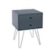 image 6 of Options Telford 2 Drawer Bedside Cabinet - Contemporary Painted Nightstand with Metal Hairpin Legs | Blue | Blue | One Size | 1
