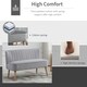 image 6 of HOMCOM Modern Velvet Double Seat Sofa with Wood Frame Foam Padding Soft Comfortable Compact Couch Home Office Light Grey