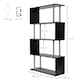 image 7 of HOMCOM Wooden Storage Display Unit Bookshelf Bookcase Dividers S Shaped Black