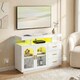 image 7 of HOMCOM High Gloss Sideboard with LED Lights, Power Outlets, Drawers