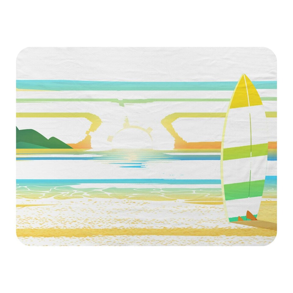 image 1 of Surf Board On Beach (Blanket)
