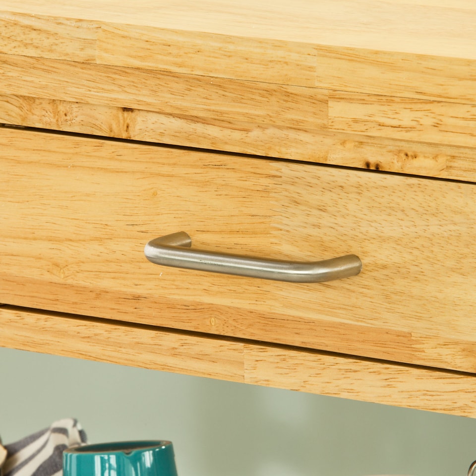image 1 of SoBuy Kitchen Trolley on Wheels, Solid Wood, 31.5 x 15.75 x 35.4 inches, 18.9 kg - FKW24-N