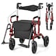 image 1 of COSTWAY Rollator Walker Foldable Rolling Walker-Red