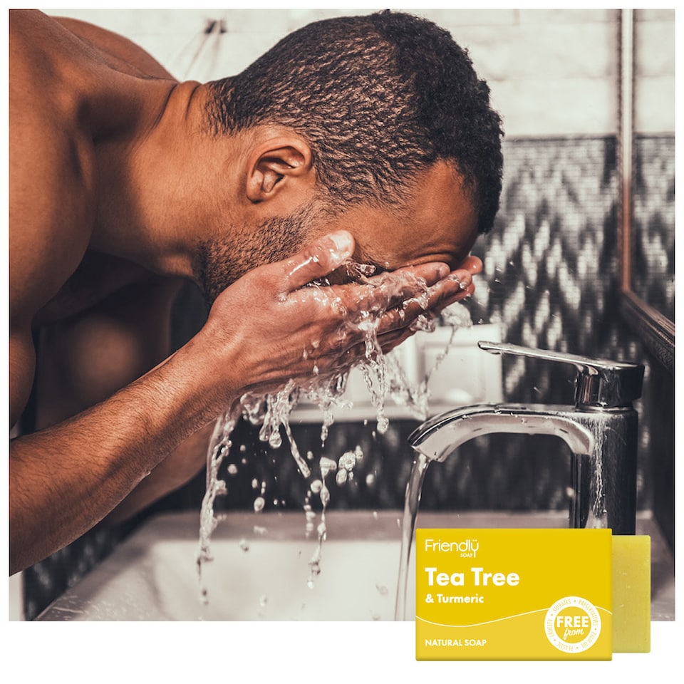 image 1 of 4 x Natural Tea Tree & Turmeric Soap Bar - 4 Pack | Orange | 1