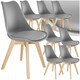 image 1 of Dining Chairs Frederikke - padded, ergonomic shape, wooden legs - Set of 8 Grey