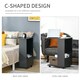 image 3 of HOMCOM Mobile Sofa Side Table for Laptop Coffee w/ Storage and Casters, Black