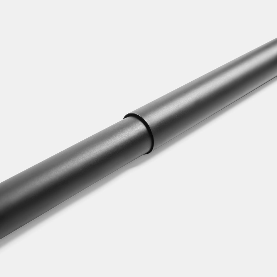 image 1 of OHS Curtain Pole Extendable 28mm Metal Finnials Twist End Rod Fittings | Black