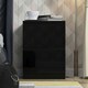 image 1 of FWStyle Stora 2 Drawer Bedside Cabinet - Black Gloss Front