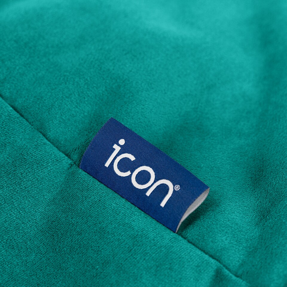 image 1 of icon Kingston Classic  Velvet Bean Bag Chair and Square Footstool Velvet, Teal
