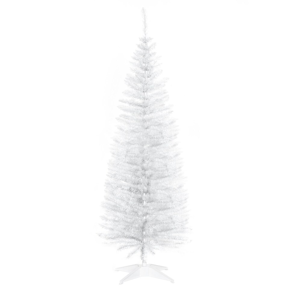 image 1 of HOMCOM 5FT Pencil Artificial Christmas Tree with Solid Stand Tips White