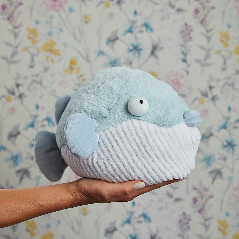 image 1 of Warmies Plush Pufferfish Microwavable Weighted Teddy